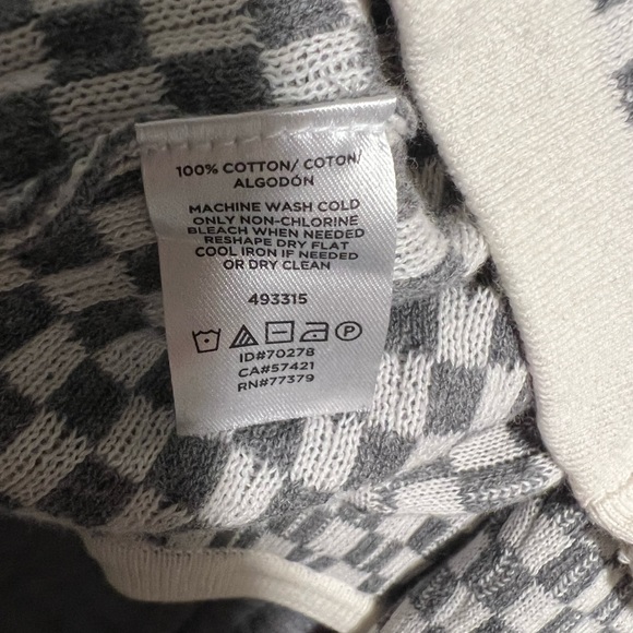 Ann Taylor checkered sweater. White/gray. Medium. - Picture 4 of 4